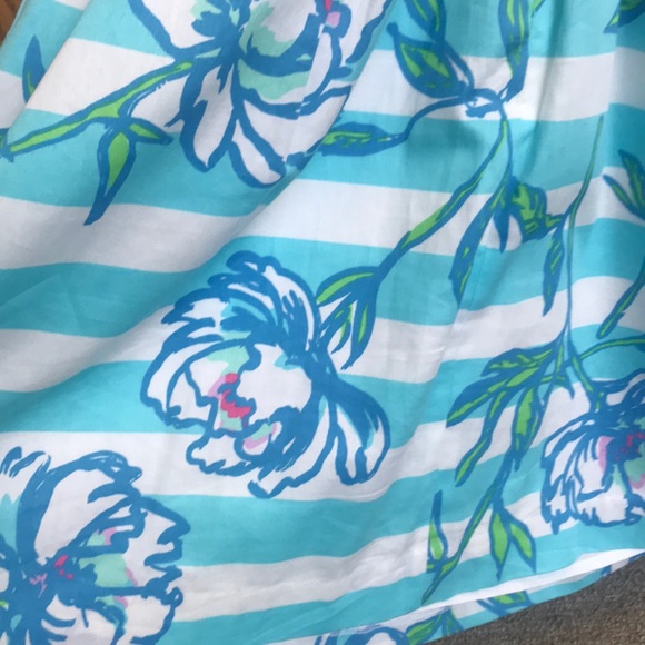 LILLY PULITZER DRESS SANDRINE BLUE WHITE STRIPED WITH PEARLS SIZE 6 - Picture 6 of 8